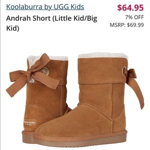 Kookaburra by UGG brown fur boots youth size 2